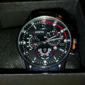 Geneva Black and Red Men's Watch